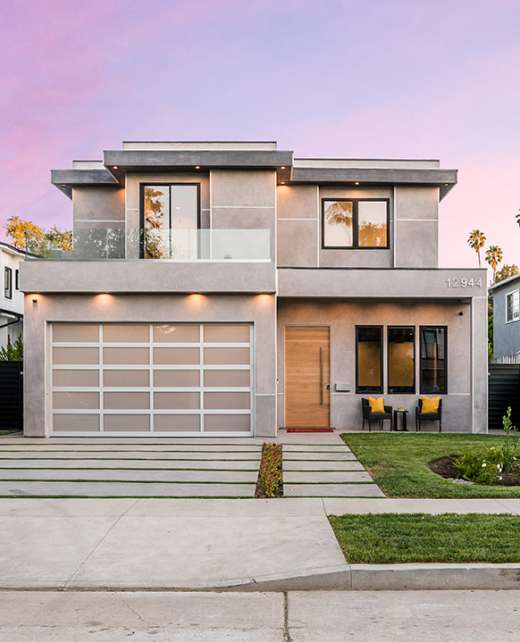 Exterior of a contemporary new house in LA